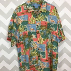 Vintage Bermuda Bay Hawaii shirt size L 100% Silk